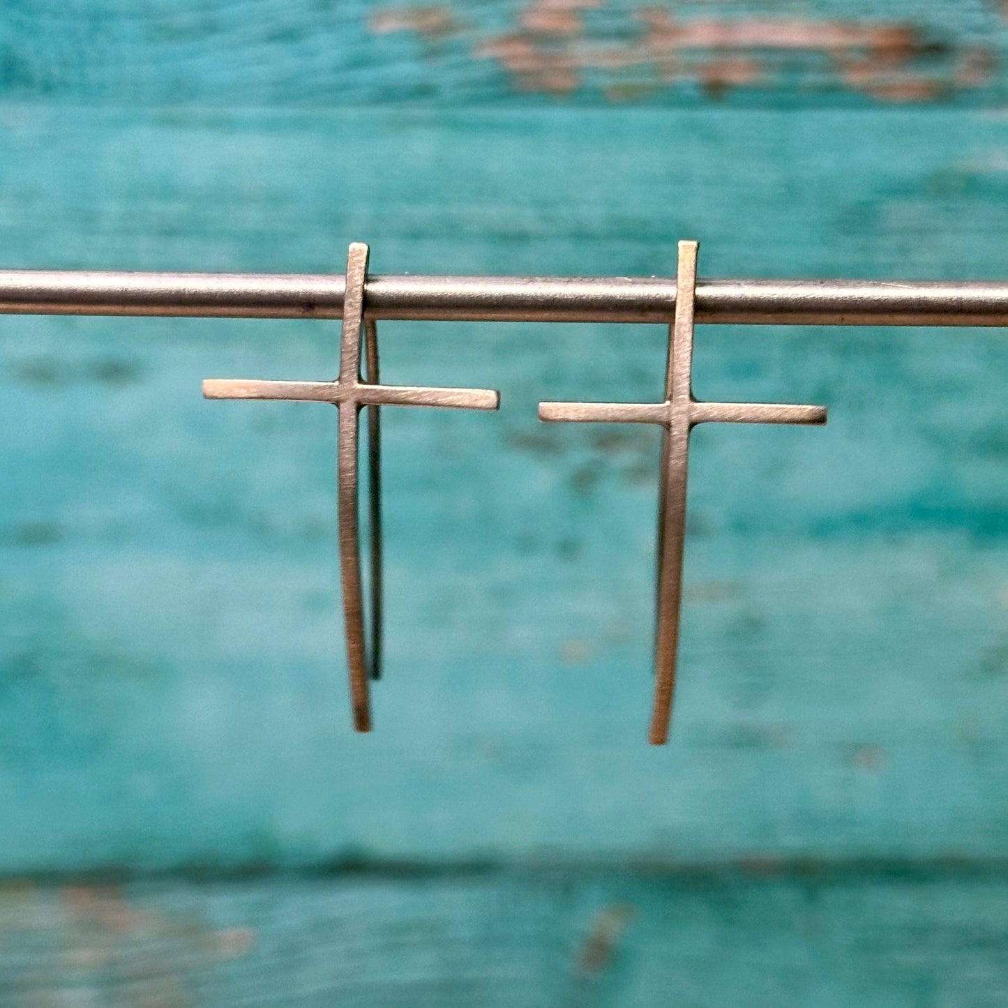 Modern Minimalist Cross Earrings