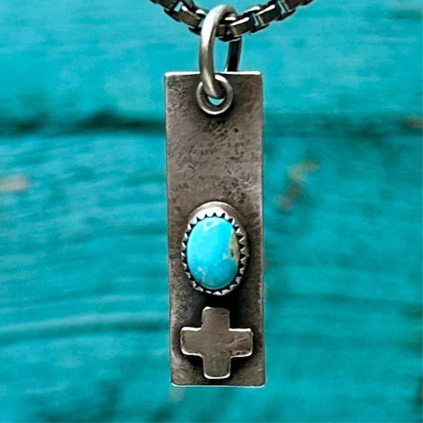 Unisex Crossroads Pendant on Venetian Box Chain