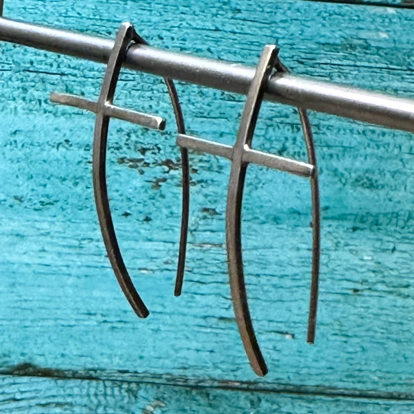 Modern Minimalist Cross Earrings