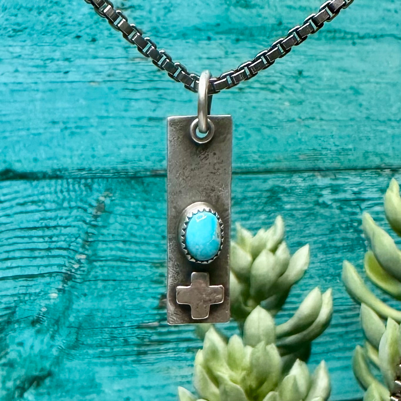 Unisex Crossroads Pendant on Venetian Box Chain