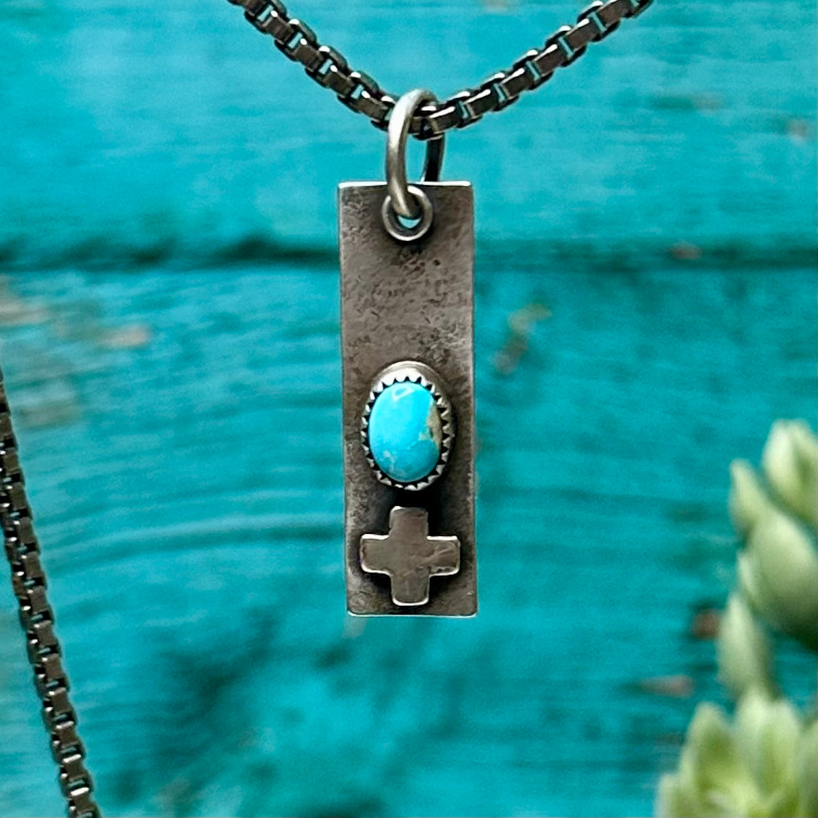 Unisex Crossroads Pendant on Venetian Box Chain