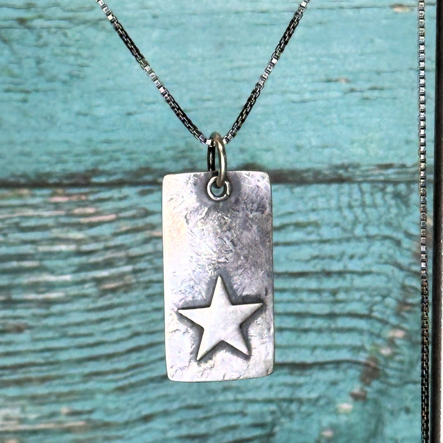 Made to Order - Star Dog Tag Style Pendant on Extra Long 34" Venetian Chain