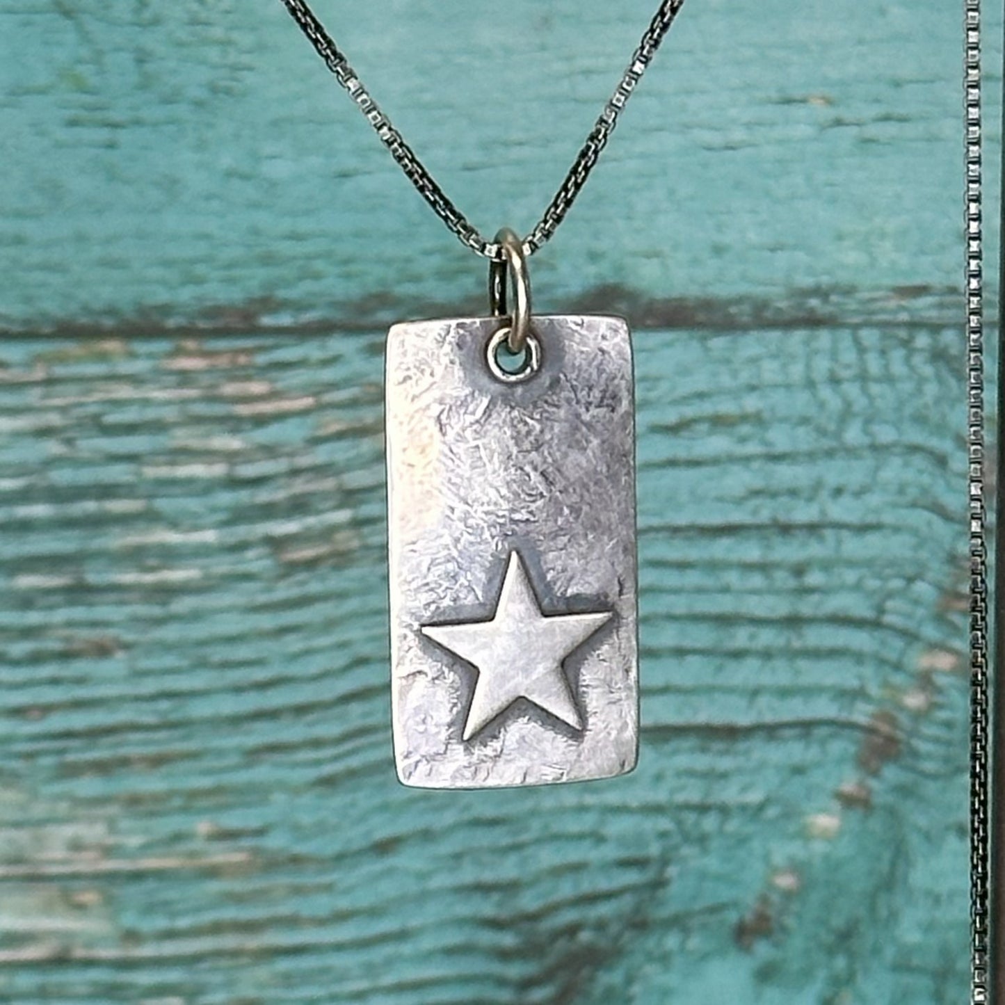 Made to Order - Star Dog Tag Style Pendant on Extra Long 34" Venetian Chain