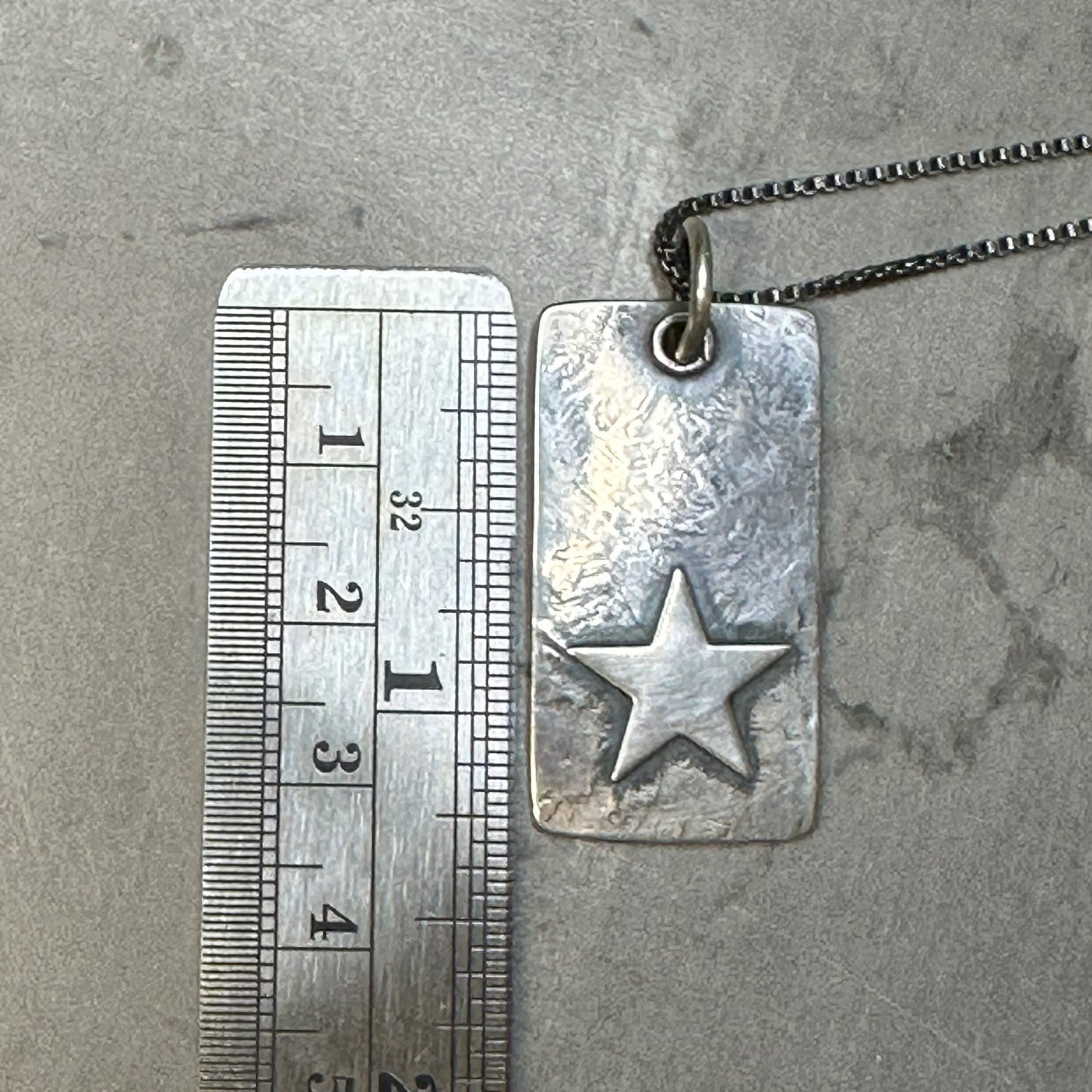 Made to Order - Star Dog Tag Style Pendant on Extra Long 34" Venetian Chain